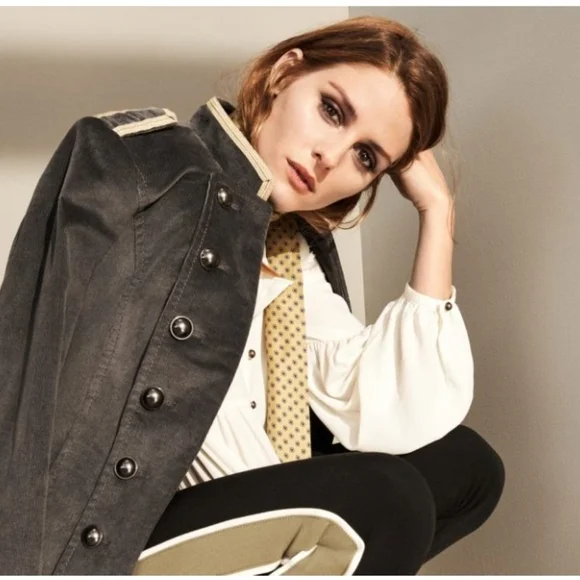 NWT Gray Banana Republic × Olivia Palermo Military Jacket/ Blazer - Picture 3 of 7